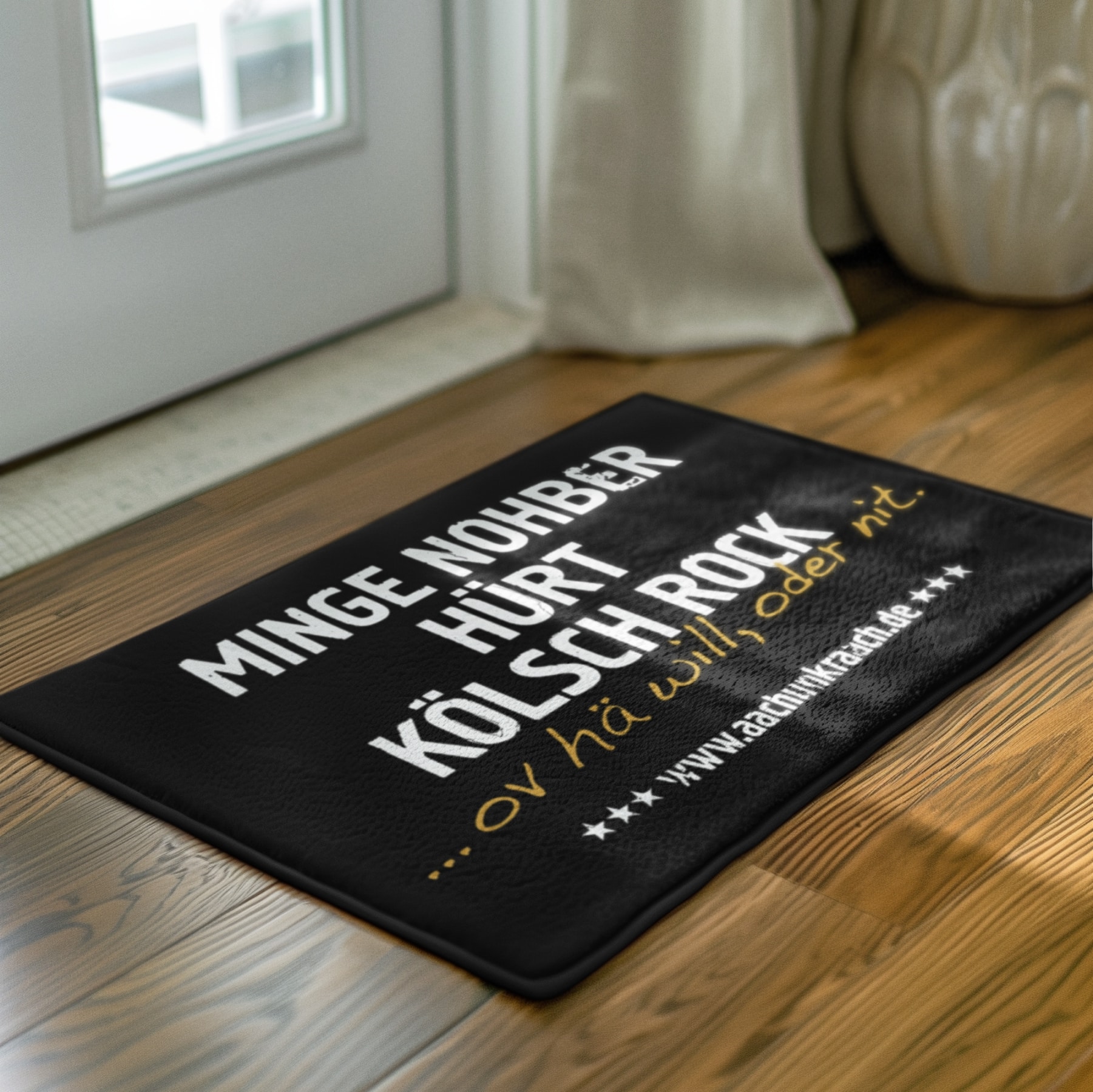 Fußmatte »Minge Nohber hürt Kölschrock« | Mit Gummirand – Bild 2